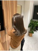 <入佐ひなの>艶感オリーブベージュ/ブリーチなしダブルカラー