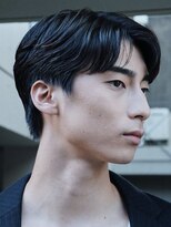 センターパートニュアンスパーマワンカールパーマ韓国コンマヘア