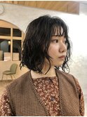 ボブ/ゆるめスパイラルパーマ(北谷 美浜)