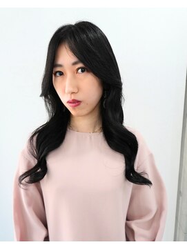 エンディアリング 東銀座(Endearing) 黒髪/グレーベージュ/レイヤーロング/前髪パーマ/銀座/東銀座