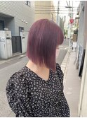 @kamiishi＿freera 切りっぱなしボブ　ピンクバイオレット