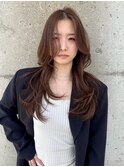 ◎韓国ヘアー顔周りレイヤーおくれ毛ミディアム前髪新潟長岡宮関