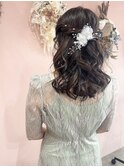 オトナカワイイ　お呼ばれヘア　結婚式　ハーフアップ