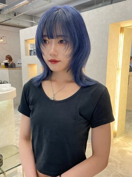 アロ 大阪梅田(alo) 【momoa】ウルフカット×ブルーラベンダー《大阪梅田》