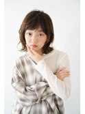くびレイヤーエモージュ前髪ピンクベージュワンカール【高円寺】