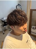 シャドウパーマ刈り上げナチュラルマッシュニュアンスパーマ
