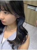 ネイビーブルーインナーカラー