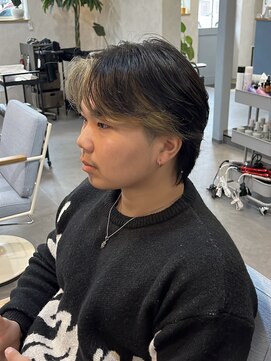 【垢抜け】顔周りのインナーブリーチ