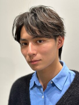 ロンドオム 池袋(Lond Homme) men's/メンズ/リバースセンターパート/黒染め/韓国/顔周り波巻き