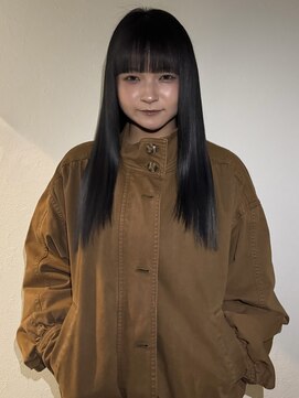 スリット(slit) 艶ダークグレー×シースルーバング