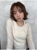 巻き髪風パーマコテ巻き風パーマミディアムパーマ銀座暗髪