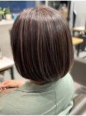デザインカラーバレイヤージュ細めハイライト白髪ぼかし東京銀座