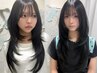【2回目以降】顔を小さく見せたい方へ似合わせカット＋透明感カラー￥11000