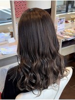 アース いわき店(HAIR&MAKE EARTH)&nbsp;ダークグレージュのゆるウェーブ