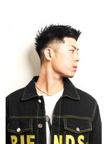 メリケンバーバーショップ フクオカ(MERICAN BARBERSHOP FUK)&nbsp;サイドパートショートセミウェットワイルドツーブロックテクノ64