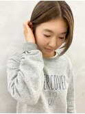 センターパートハンサムボブ