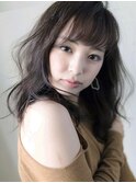 バングスナチュラルウェーブセミロング☆銀座/髪質改善