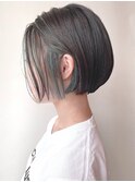 【morio原宿】ミニボブ　インナーカラーグリーン