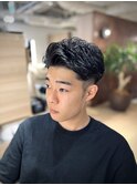 外国人風かき上げウェーブ刈り上げアリ