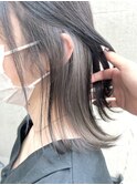 インナーカラーイヤリングカラーシルバーグレーボブ10代20代30代