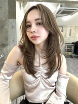 サイン 表参道(SIGN) 韓国ヘアーハッシュカットレイヤーカットグレージュブリーチ無し