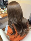 黒髪からブリーチなしミルクティーベージュ
