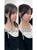 前髪顔まわり韓国ヘアレイヤーカットサイドバンク2wayバンク韓国