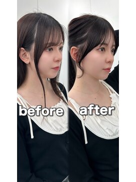 アマトウキョウ アユンチェ(AMA TOKYO×AYUNCHE) 前髪顔まわり韓国ヘアレイヤーカットサイドバンク2wayバンク韓国