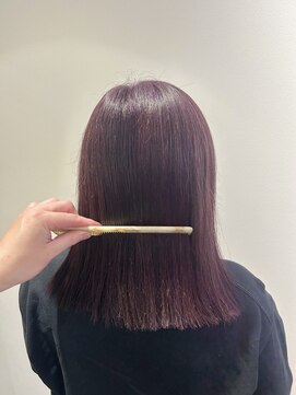 リュネッツ あざみ野店(lunettes) 【白髪ぼかし】メテオストレート×赤みバイオレットカラー