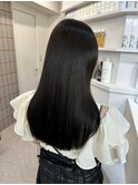 韓国 くびれロング レイヤー ワンホンヘア 小顔前髪