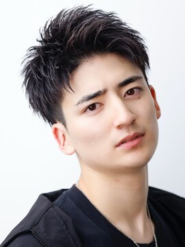 リップス 表参道店(LIPPS) 【アップバングショート】黒髪ツーブロック刈り上げ短髪