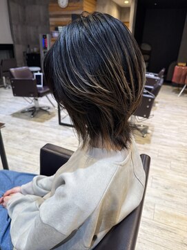 西宮/ウルフカット/白髪染め/ハイライト/ウルフレイヤー