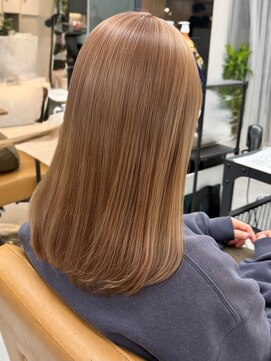 シエル バイ ケンジ 登戸 生田(CIEL by KENJE) ブリーチ1回ミルクティーベージュカラー