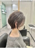 ショートボブ/似合わせカット/ダークアッシュ/白髪ぼかし/本八幡