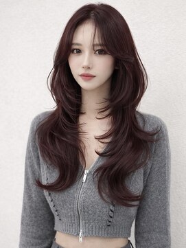 ユウキカガヤキ(YUUKI KAGAYAKI) 姫路 レイヤーカット ロング 姫路 縮毛矯正 縮毛矯正 自然