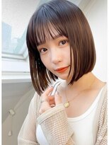 アース 一宮店(HAIR & MAKE EARTH) earthショートレイヤーボブミルクティー丸みショートボブ