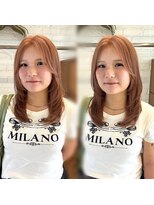 ヴァンカウンシル 春日井店(VAN COUNCIL) オレンジベージュ×レイヤーカット