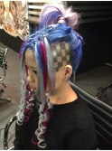 市松模様　派手髪セット　トリックスタイル！！
