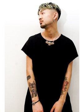 メリケンバーバーショップ コウベ(MERICAN BARBERSHOP KOBE) グランジネープレス束感ショートツーブロックマッシュ@カラー編