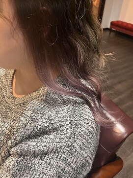 かんざし インナーカラー×ピンクバイオレット