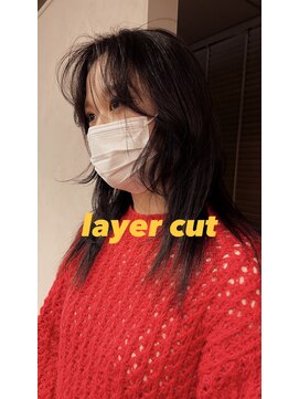 インビテーション 名古屋(invitation) レイヤーカット、ウルフカット
