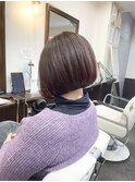襟足ギリギリ前下がりボブ×pink color【別府】