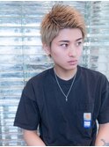 スパイキーショートハイトーンメンズカット刈り上げ短髪