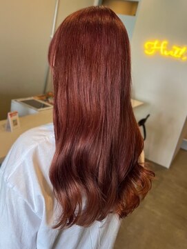 ヒース 姪浜(Heath) ピンクオレンジ 髪質改善トリートメント イエベ 透明感カラー