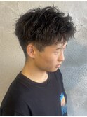メンズショートソフトツイストスパイラルパーマ群馬高崎眉毛