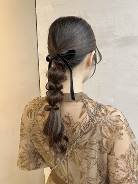 シュリット(schritt) タイト編みおろしアレンジ　渋谷宮益坂ヘアセットmomoko