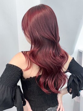 顔周りレイヤーおくれ毛ロング韓国ヘア_ba561283