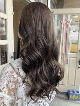 【柔らかスモーキーベージュ♪】ツヤツヤゆるふわ巻き☆