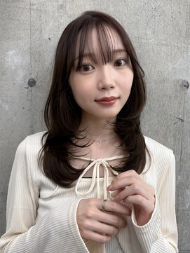 ガーデン 渋谷(GARDEN) 艶髪ワンカールレイヤーミディアムシースルーバングヘア