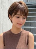 ひし形ショート/ショートボブ/シースルーバング/小顔ショート